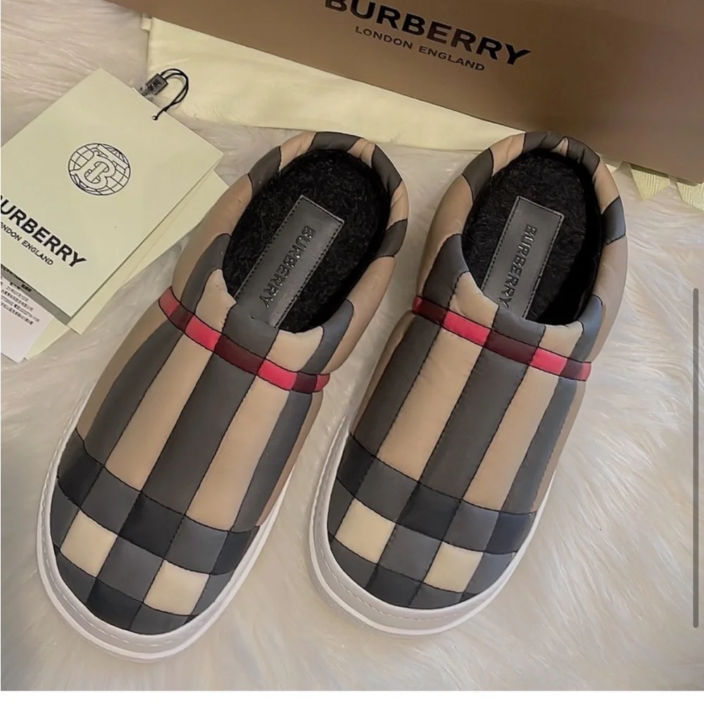 Burberry Women Vintage Check Print Quilted Classic Loafer Sneaker Shoe - Picture 3 of 5